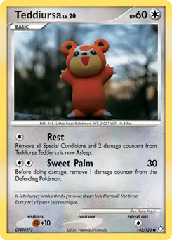 Teddiursa Pokemon card from Mysterious Treasures