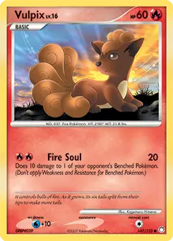 Vulpix Pokemon card from Mysterious Treasures