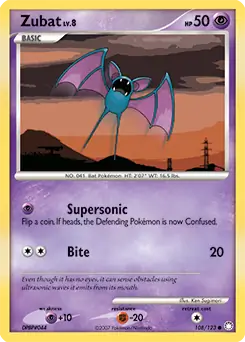 Zubat Pokemon card from Mysterious Treasures