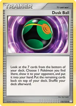 Dusk Ball Pokemon card from Mysterious Treasures