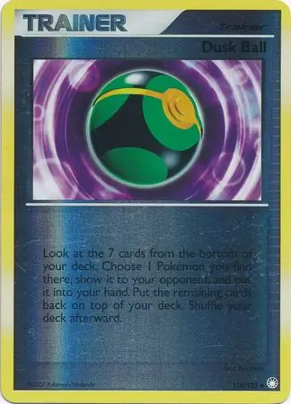 Dusk Ball Reverse Holo Pokemon card from Mysterious Treasures
