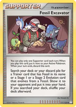 Fossil Excavator Pokemon card from Mysterious Treasures