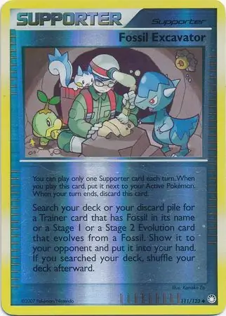 Fossil Excavator Reverse Holo Pokemon card from Mysterious Treasures