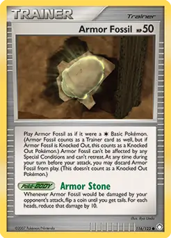 Armor Fossil Pokemon card from Mysterious Treasures