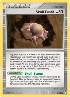 Skull Fossil Pokemon card from Mysterious Treasures