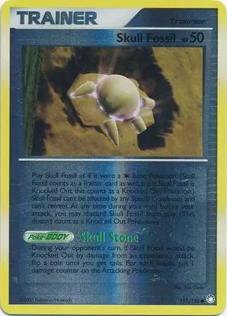 Skull Fossil Reverse Holo Pokemon card from Mysterious Treasures