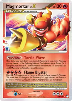 Magmortar Lv.X Pokemon card from Mysterious Treasures