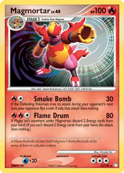 Magmortar Holo Pokemon card from Mysterious Treasures