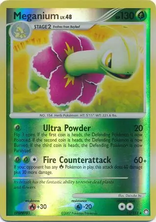 Meganium Reverse Holo Pokemon card from Mysterious Treasures