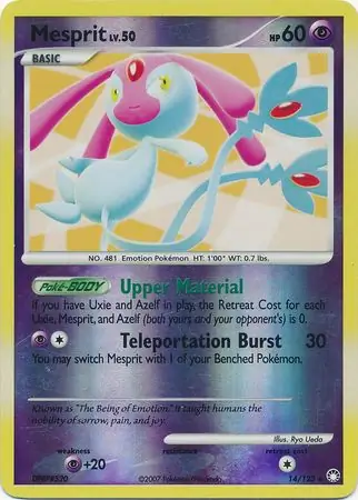 Mesprit Reverse Holo Pokemon card from Mysterious Treasures