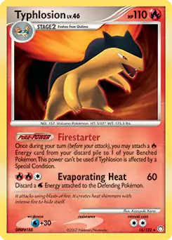 Typhlosion Holo Pokemon card from Mysterious Treasures