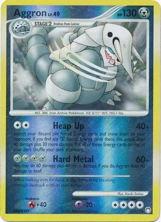 Aggron Reverse Holo Pokemon card from Mysterious Treasures