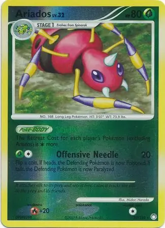 Ariados Reverse Holo Pokemon card from Mysterious Treasures
