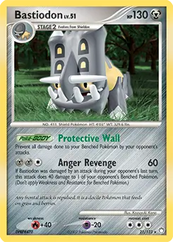 Bastiodon Pokemon card from Mysterious Treasures