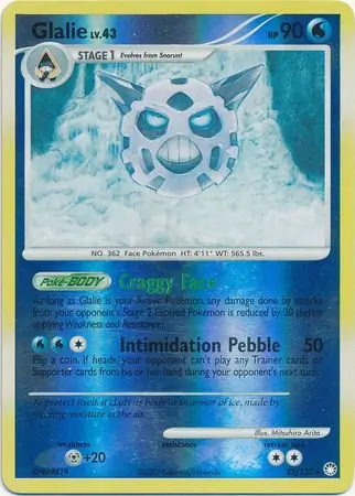 Glalie Reverse Holo Pokemon card from Mysterious Treasures