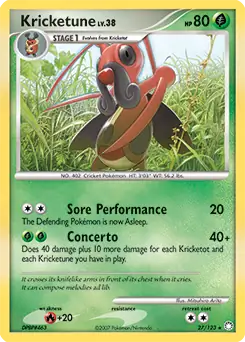Kricketune Pokemon card from Mysterious Treasures