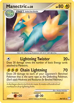 Manectric Pokemon card from Mysterious Treasures