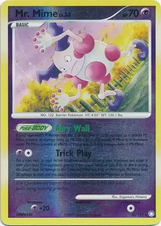 Mr. Mime Reverse Holo Pokemon card from Mysterious Treasures
