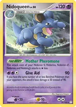 Nidoqueen Pokemon card from Mysterious Treasures