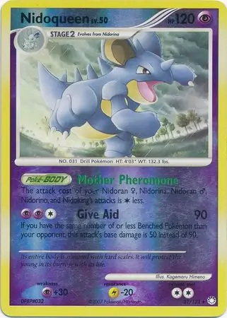 Nidoqueen Reverse Holo Pokemon card from Mysterious Treasures