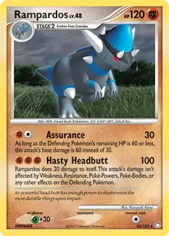 Rampardos Pokemon card from Mysterious Treasures