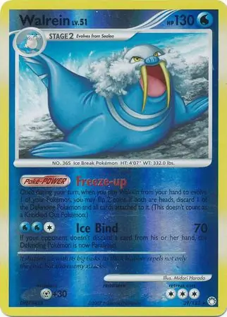 Walrein Reverse Holo Pokemon card from Mysterious Treasures