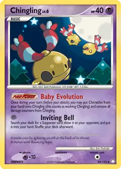 Chingling Pokemon card from Mysterious Treasures