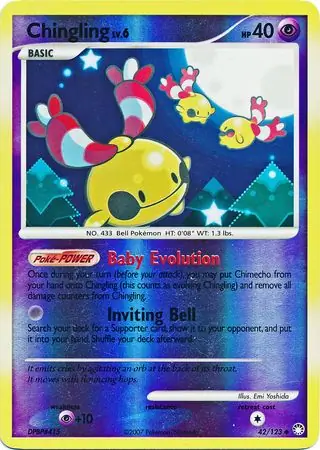 Chingling Reverse Holo Pokemon card from Mysterious Treasures