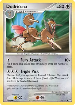 Dodrio Pokemon card from Mysterious Treasures