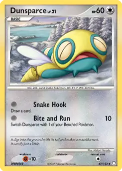 Dunsparce Pokemon card from Mysterious Treasures