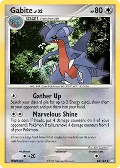 Gabite Pokemon card from Mysterious Treasures