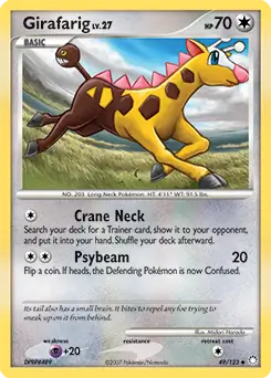 Girafarig Pokemon card from Mysterious Treasures