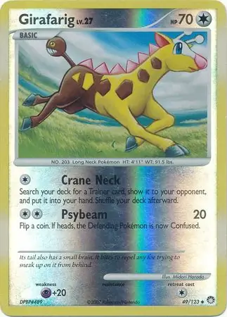 Girafarig Reverse Holo Pokemon card from Mysterious Treasures