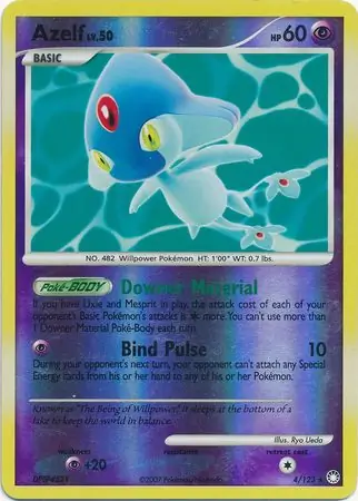 Azelf Reverse Holo Pokemon card from Mysterious Treasures