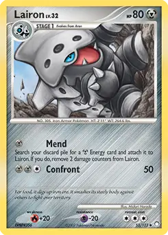 Lairon Pokemon card from Mysterious Treasures