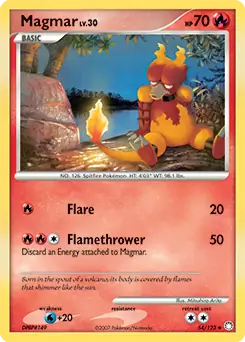 Magmar Pokemon card from Mysterious Treasures