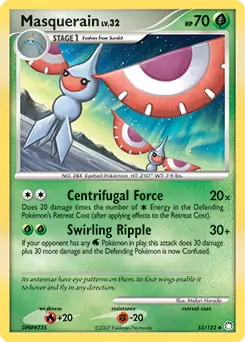 Masquerain Pokemon card from Mysterious Treasures