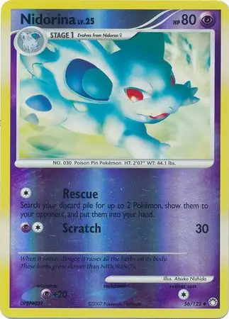 Nidorina Reverse Holo Pokemon card from Mysterious Treasures