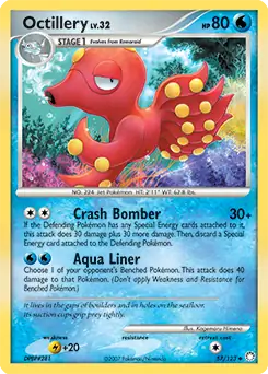 Octillery Pokemon card from Mysterious Treasures