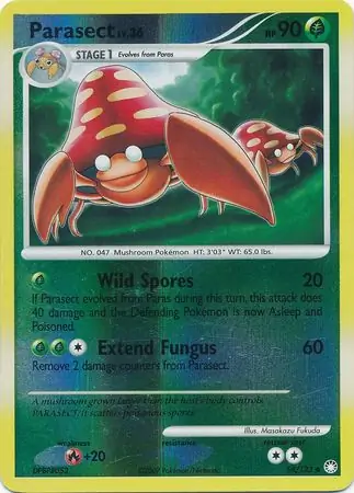Parasect Reverse Holo Pokemon card from Mysterious Treasures