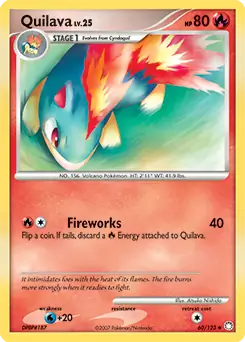 Quilava Pokemon card from Mysterious Treasures