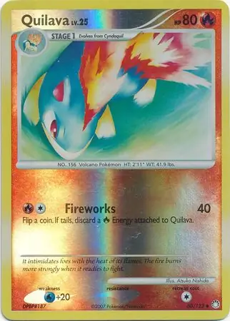 Quilava Reverse Holo Pokemon card from Mysterious Treasures