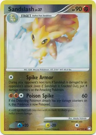 Sandslash Reverse Holo Pokemon card from Mysterious Treasures