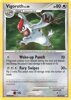 Vigoroth Pokemon card from Mysterious Treasures
