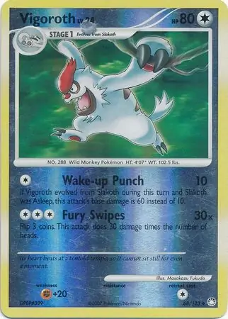 Vigoroth Reverse Holo Pokemon card from Mysterious Treasures