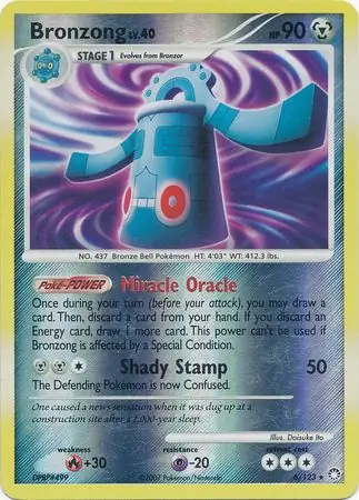 Bronzong Reverse Holo Pokemon card from Mysterious Treasures