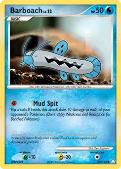 Barboach Pokemon card from Mysterious Treasures