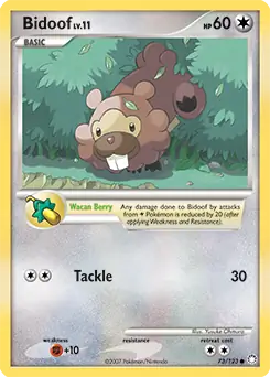 Bidoof Pokemon card from Mysterious Treasures