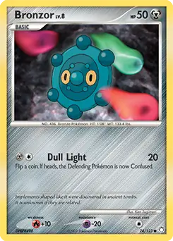 Bronzor Pokemon card from Mysterious Treasures