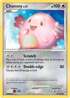 Chansey Pokemon card from Mysterious Treasures